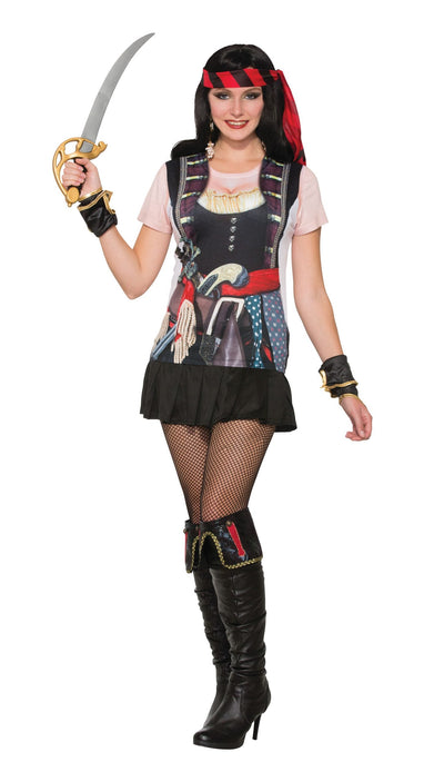 3d Tee Shirt Pirate Gal Adult Costume Female Uk Size 10 14_1 X77166