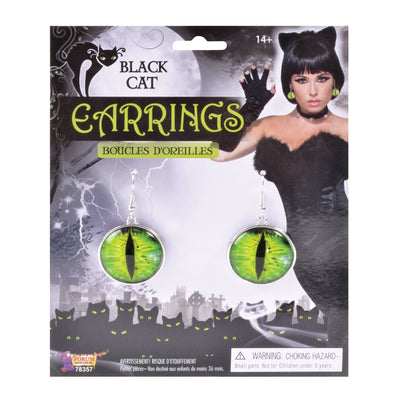 Black Cats Eyes Earrings Costume Accessories Female_1 X78357