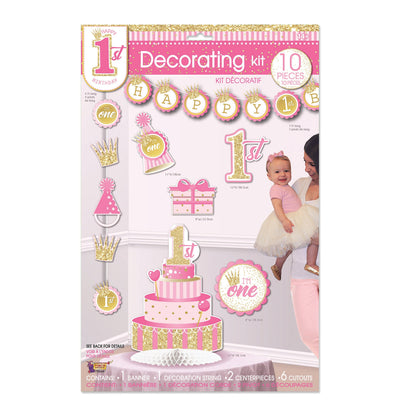 Birthday 1st Girl Decor Kit_1 x79844