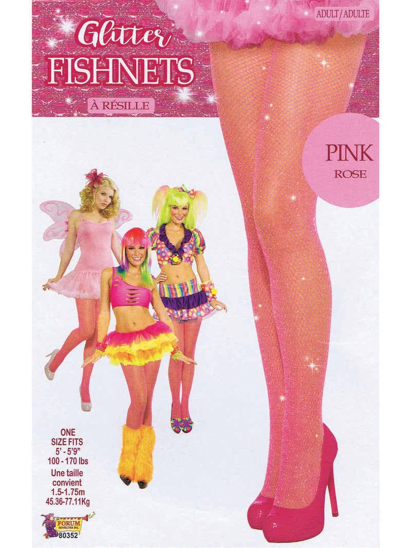 Fishnet Stockings Glitter Pink