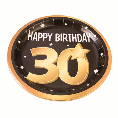 30th Birthday Paper Plates 9" 8 In Pkt_1 x81637