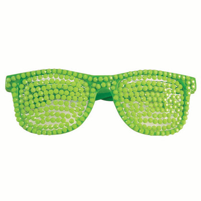 Glasses 80s Rhinestone Neon Green_1 x82643