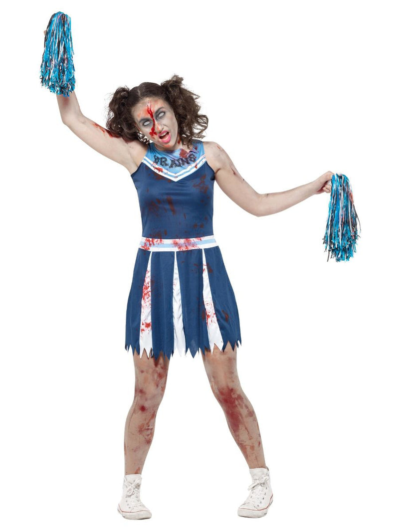 Zombie Cheerleader Costume Teen Blue_5