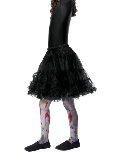 Zombie Dirt Tights Child Grey Blood Splatter Age 6-12_1