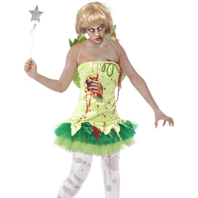 Zombie Fairy Costume Adult Green Red_1