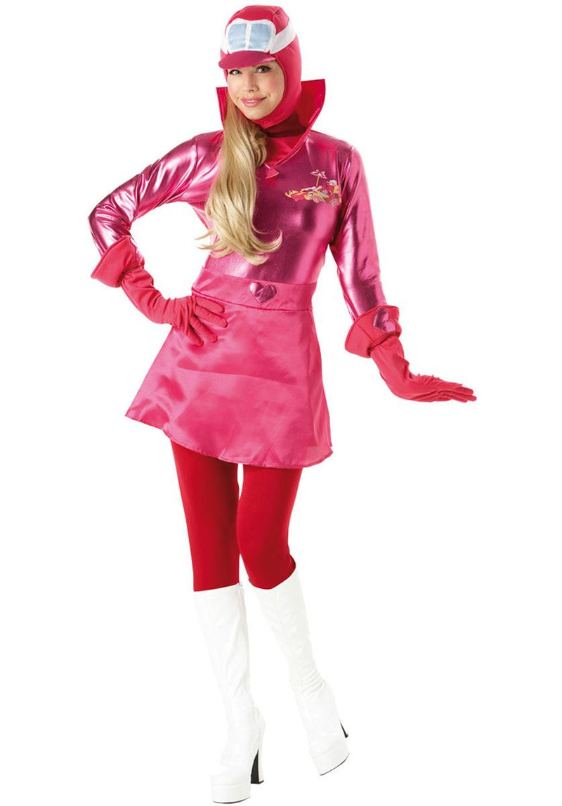 Penelope Pitstop Costume Ladies Pink Wacky Races Dress