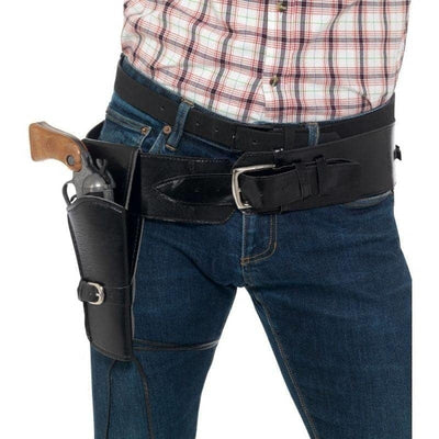 Adult Faux Leather Single Holster With Belt Black_1 sm-40304