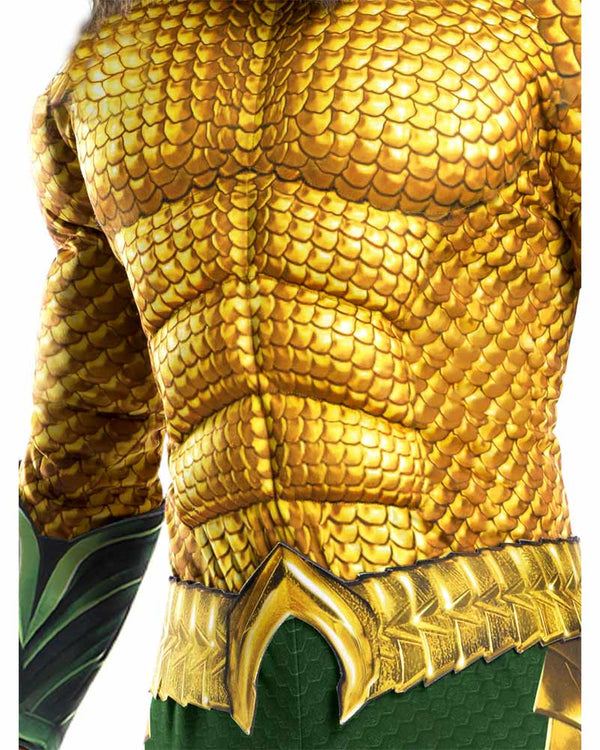 Aquaman Deluxe Adult Gold Green Costume 2 rub-821197XL MAD Fancy Dress