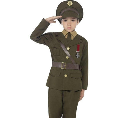 Army Officer Costume Kids Green 1 sm-27536L MAD Fancy Dress