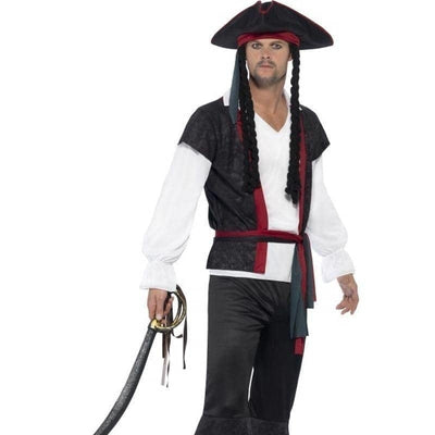 Aye Pirate Captain Costume Adult Black_1 sm-45492S