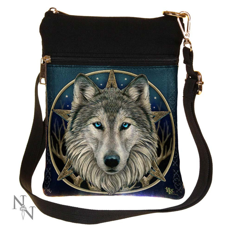 Small The Wild One Fantasy Wolf Shoulder Bag by Lisa Parker