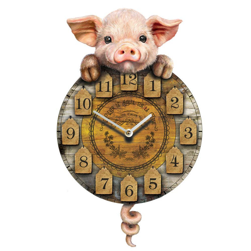 Piggin Tickin Pig Pendulum Clock
