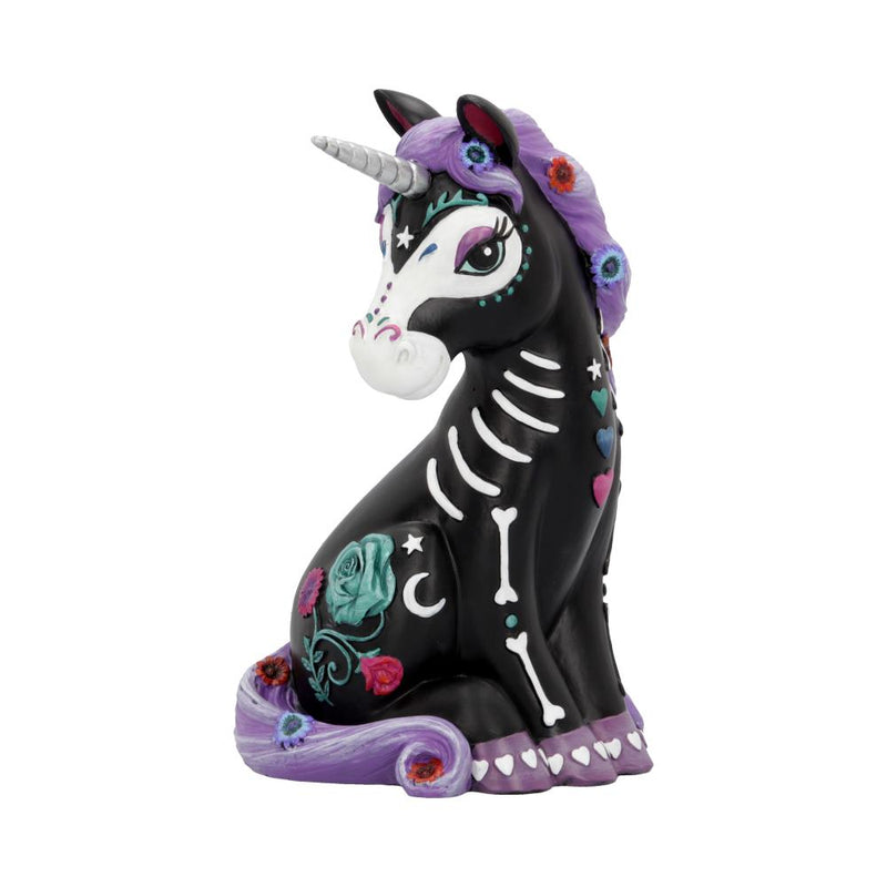 Sugarcorn Black Day of the Dead Skeleton Unicorn Figurine