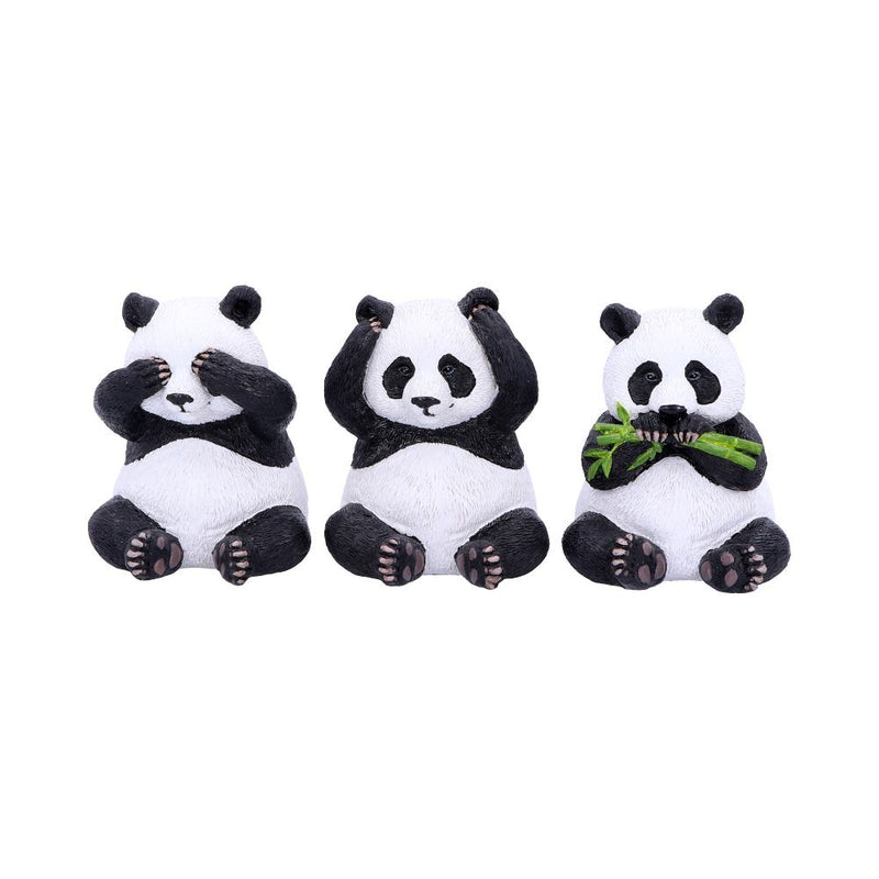 Three Wise Pandas Bear Ornaments 8.5cm