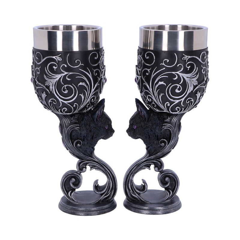 Familiars Love Twin Cat Heart Set of Two Goblets 18.5cm
