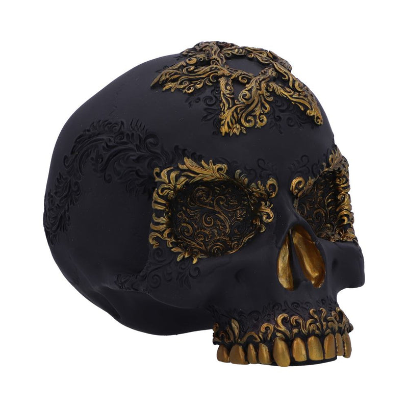 Divine Demise Black and Gold Skull 15.5cm