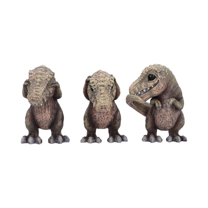 Three Wise See No Hear No Speak No  Tyrannosaurus Rex Dinosaur Figurines