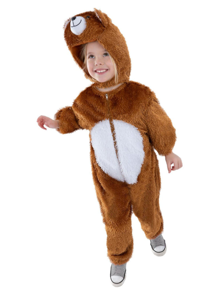 Cozy Brown Bear Costume For Kids - Girls Grizzly Bear Jumpsuit With Headband - Medium Size For Halloween & Dress-Up - View #6