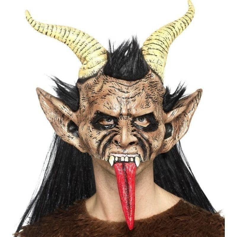 Beast Krampus Demon Mask Adult Brown_1 sm-47074