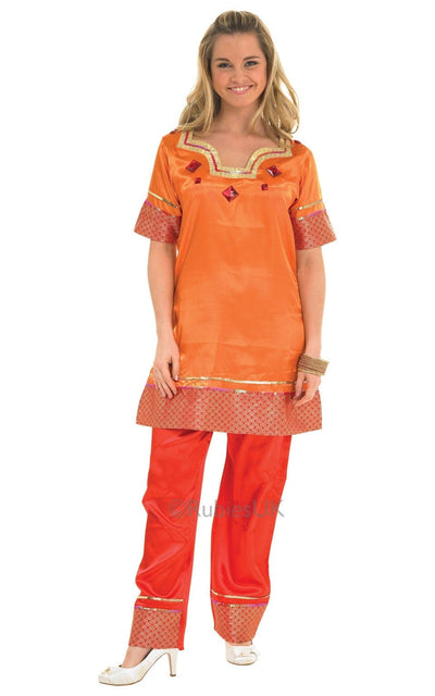 Bollywood Leading Lady Orange Tunic Set Costume_1 rub-889517L