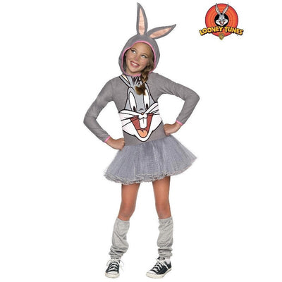 Bugs Bunny Girls Hooded Costume Grey_1 rub-610670S