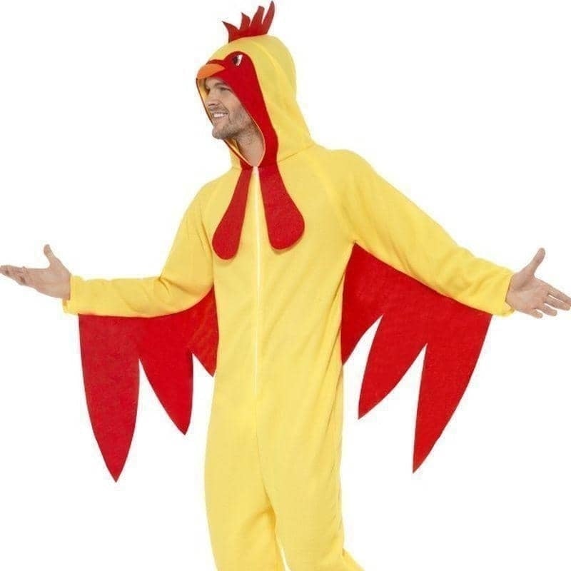Chicken Costume Adult Yellow With Red_3 