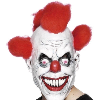 Clown 3/4 Mask Adult White Red_1 sm-26385