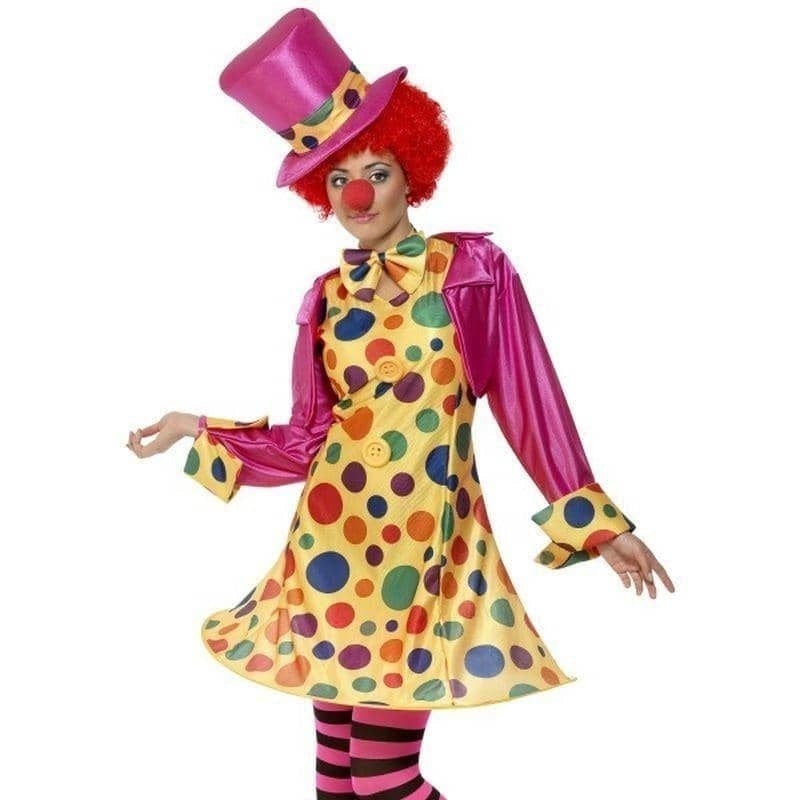 Clown Lady Costume Adult Pink Yellow_1 sm-32882M