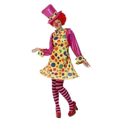 Clown Lady Costume Adult Pink Yellow_5 