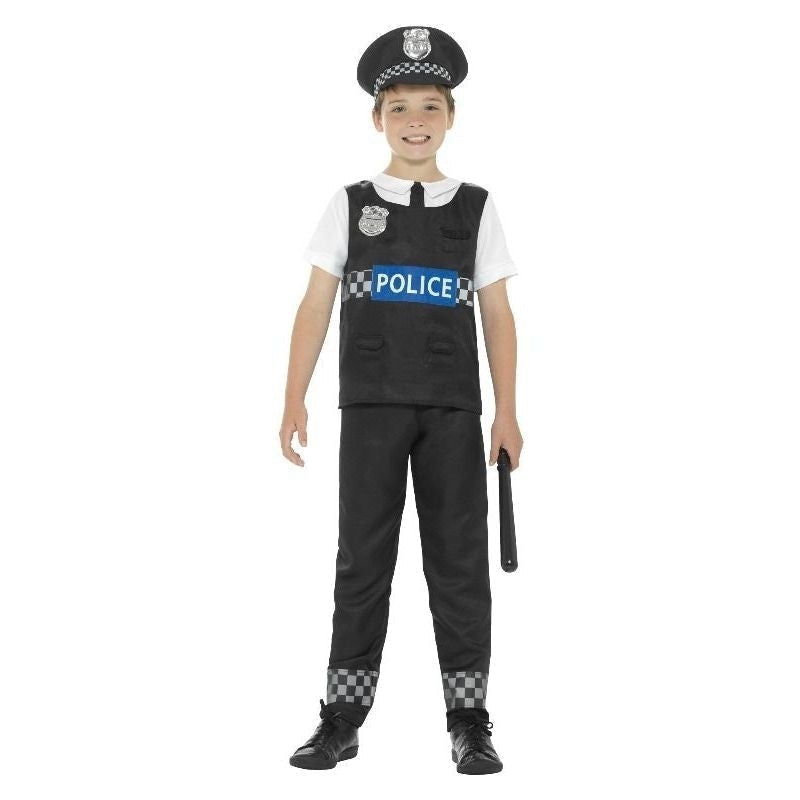 Cop Costume Kids Black White_5 