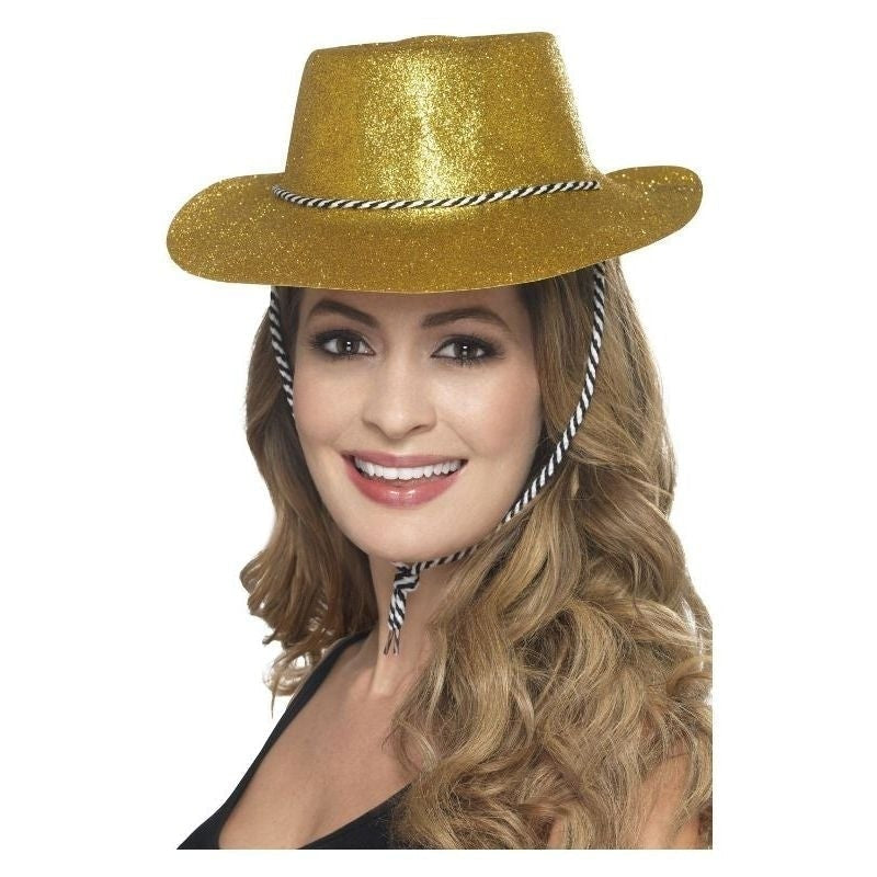 Cowboy Glitter Hat Adult Gold_2 