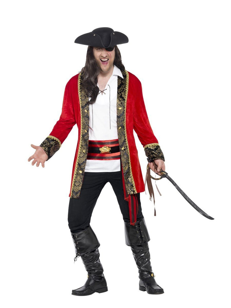 Curves Pirate Captain Costume Adult Extra Large Red Velour