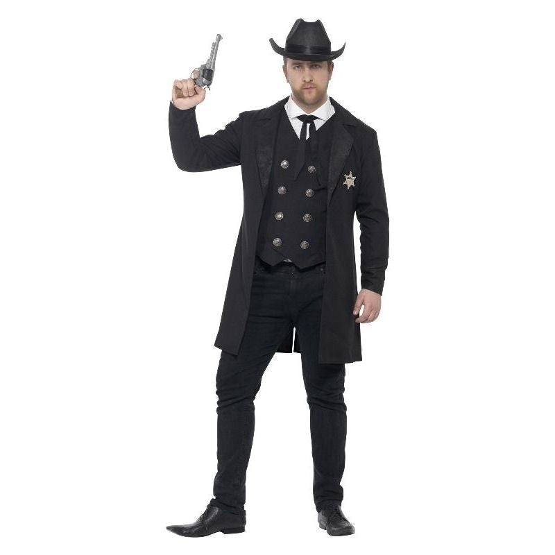 Curves Sheriff Costume Adult Cowboy Lawman Black 2 sm-26530xl MAD Fancy Dress