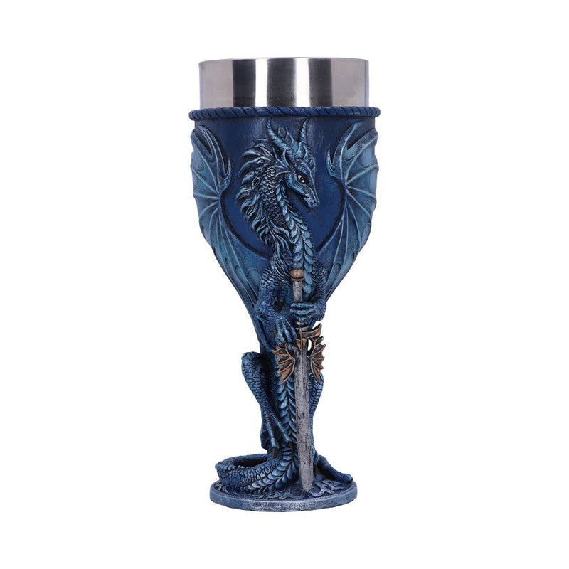 Ruth Thompson Sea Blade Blue Water Dragon Goblet Glass