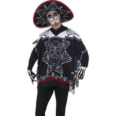 Day Of The Dead Bandit Costume Adult Black White_1 sm-41587