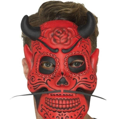 Day Of The Dead Devil Mask Adult Red_1 sm-48133