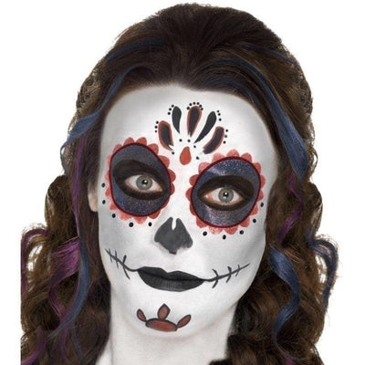 Day Of The Dead Make Up Kit With Face Paints Adult Mixed Colors_1 sm-44226