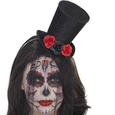 Day Of The Dead Mini Top Hat Adult Black_1 sm-44652