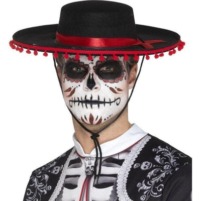 Day Of The Dead Senor Hat Adult Black Red_1 sm-48173