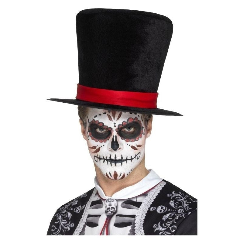 Day Of The Dead Top Hat Adult Black_2 