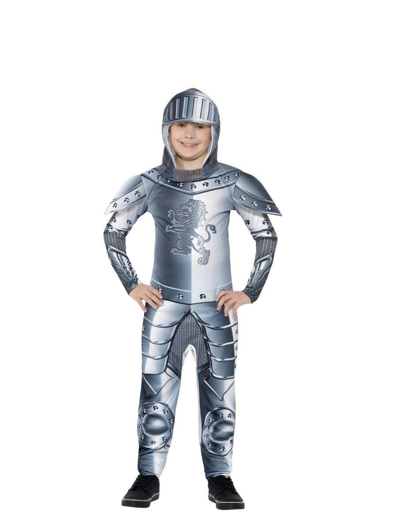 Armoured Knight Deluxe Costume Kids Jumpsuit Grey