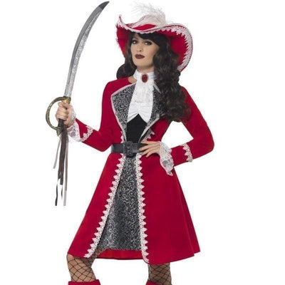 Deluxe Authentic Lady Captain Costume Adult Red_1 sm-45533M