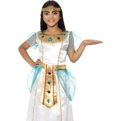 Deluxe Cleopatra Girl Costume Kids White Blue_1 sm-44104L