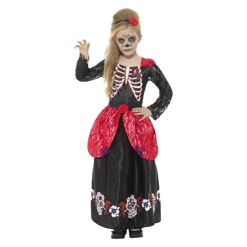 Deluxe Day Of The Dead Girl Costume Adult Black_2 sm-45188l
