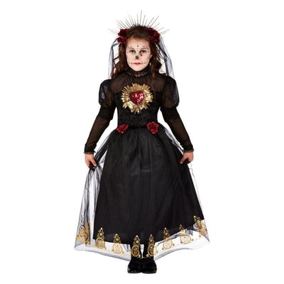 Deluxe Day Of The Dead Sacred Heart Bride Costume Black_1 sm-63085L