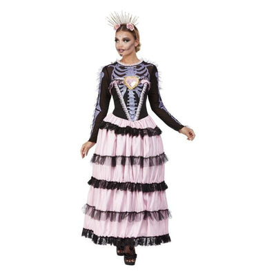 Deluxe Day Of The Dead Senorita Costume Pink_1 sm-63034L