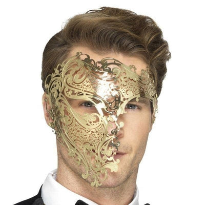 Deluxe Metal Filigree Phantom Mask Adult Gold_1 sm-48164