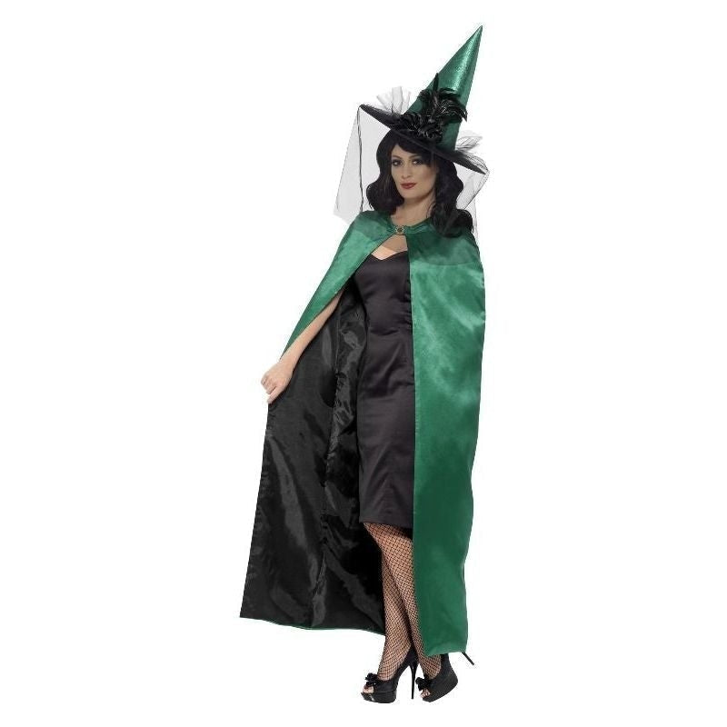 Deluxe Reversible Witch Cape Adult Teal_2 