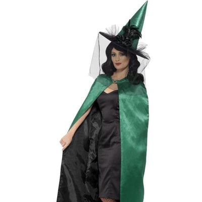 Deluxe Reversible Witch Cape Adult Teal_1 sm-48324
