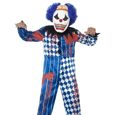 Deluxe Sinister Clown Costume Kids White Blue_1 sm-44327L
